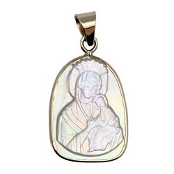 Medalla Virgen del Perpetuo Socorro en n�car y ...