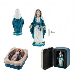 Virgen Milagrosa - Figura de resina en lata - 5 cm