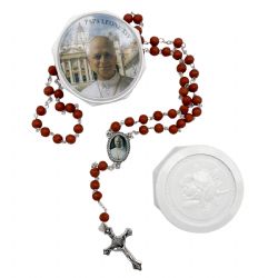 Rosario p�talos rosa Papa Le�n XIV - Presenta...