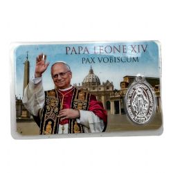 Estampa de bolsillo Papa Le�n XIV con Medalla...