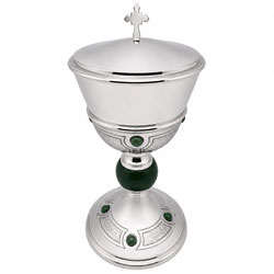 Copón de latón plateado 23,2 x 11 cm - Capaci... Copón de latón plateado 23,2 x 11 cm - Capaci...