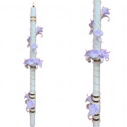 Cirio decorado con flores modelo 012 - 60 cm ...