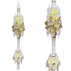 Cirio decorado con flores modelo 001 - 60 cm ...