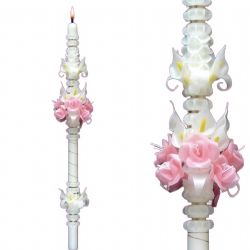 Cirio decorado con flores modelo 028 - 60 cm ...