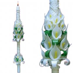 Cirio decorado con calas modelo 039 - 60 cm -...