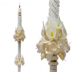 Cirio decorado con flores modelo 048 - 60 cm ...