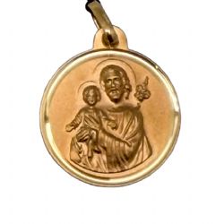 Medalla de San José con el Niño en oro de 18... Medalla de San José con el Niño en oro de 18...