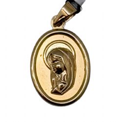  Medalla oval de la Virgen Ni�a en oro de 18 ...