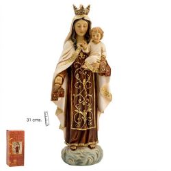 Virgen del Carmen madera vieja 31 cm