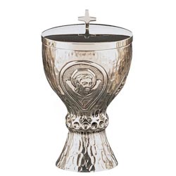 Copn clsico en metal plateado con imagen de...