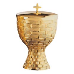 Copn moderno en latn dorado con relieve de cesta